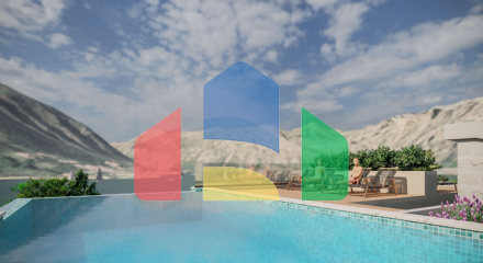 Two bedroom apartment in a complex with a swimming pool in Dobrota