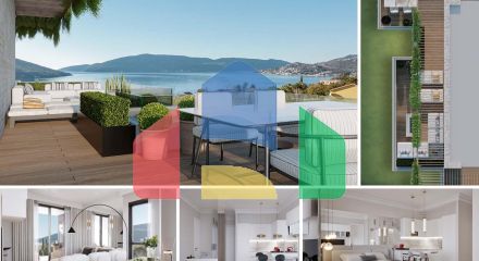 Апартамент 3+1 с балконом с вид на Бока-Которскую бухту