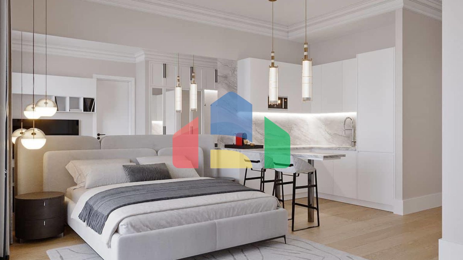 Студия с садом и террасой в новом комплексе с бассейном в Бока-Которском Заливе