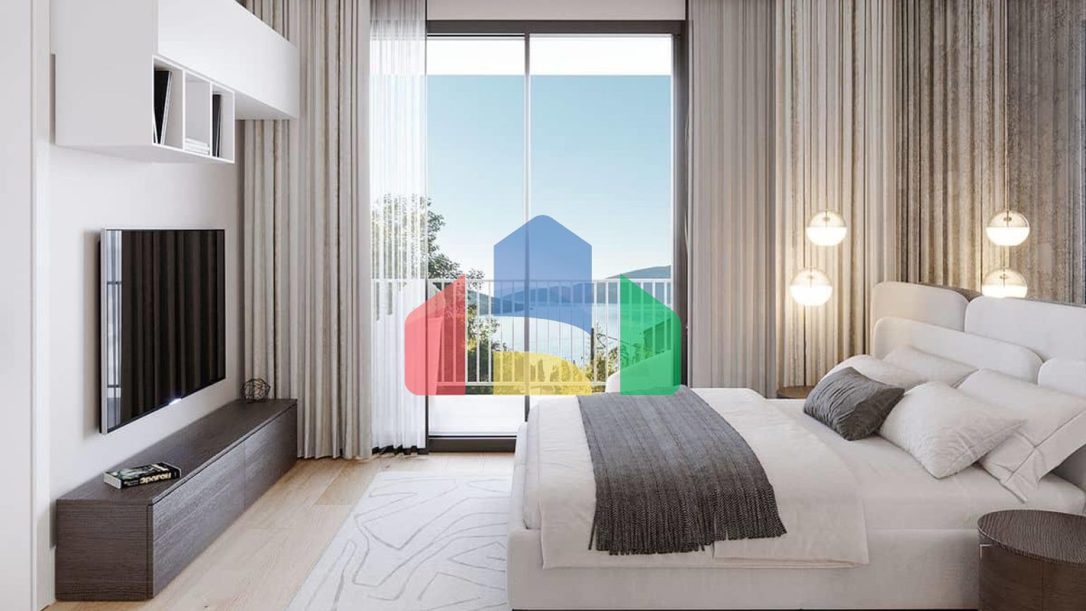 Студия с садом и террасой в новом комплексе с бассейном в Бока-Которском Заливе