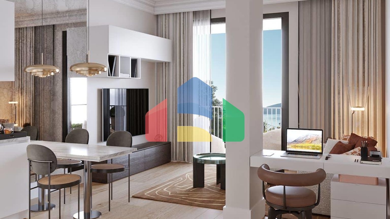 Студия с садом и террасой в новом комплексе с бассейном в Бока-Которском Заливе