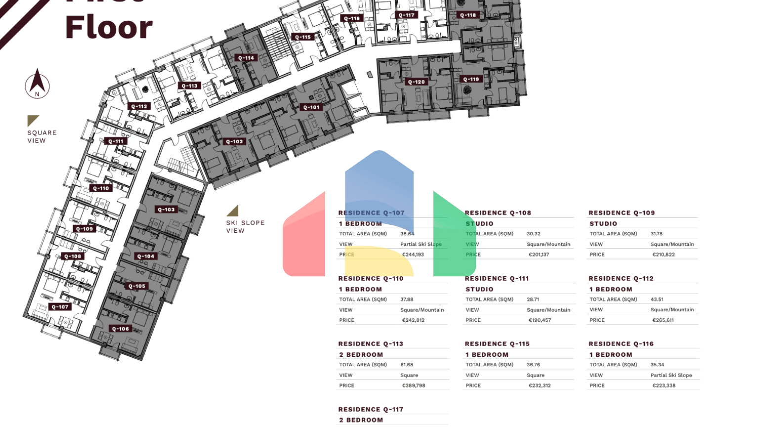 Квартира с двумя спальнями в новом жилом комплексе в Колашине.