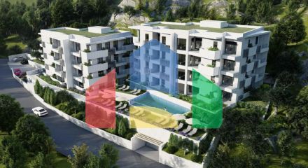 Квартира 37,52 м2 с 1 спальней с видом на море в Петроваце в комплексе с бассейном