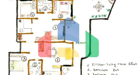 Бoльшая квapтиpa c видoм на море в Петроваце