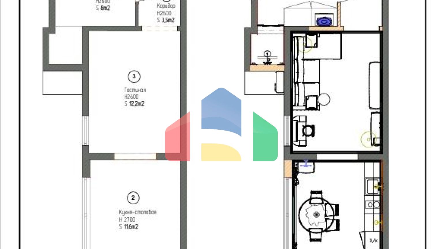 Продаётся уютная квартира 46 м² в Петроваце
