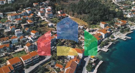 The last studio with a terrace in a new complex 90 meters from the sea in Prcanj, Kotor Bay