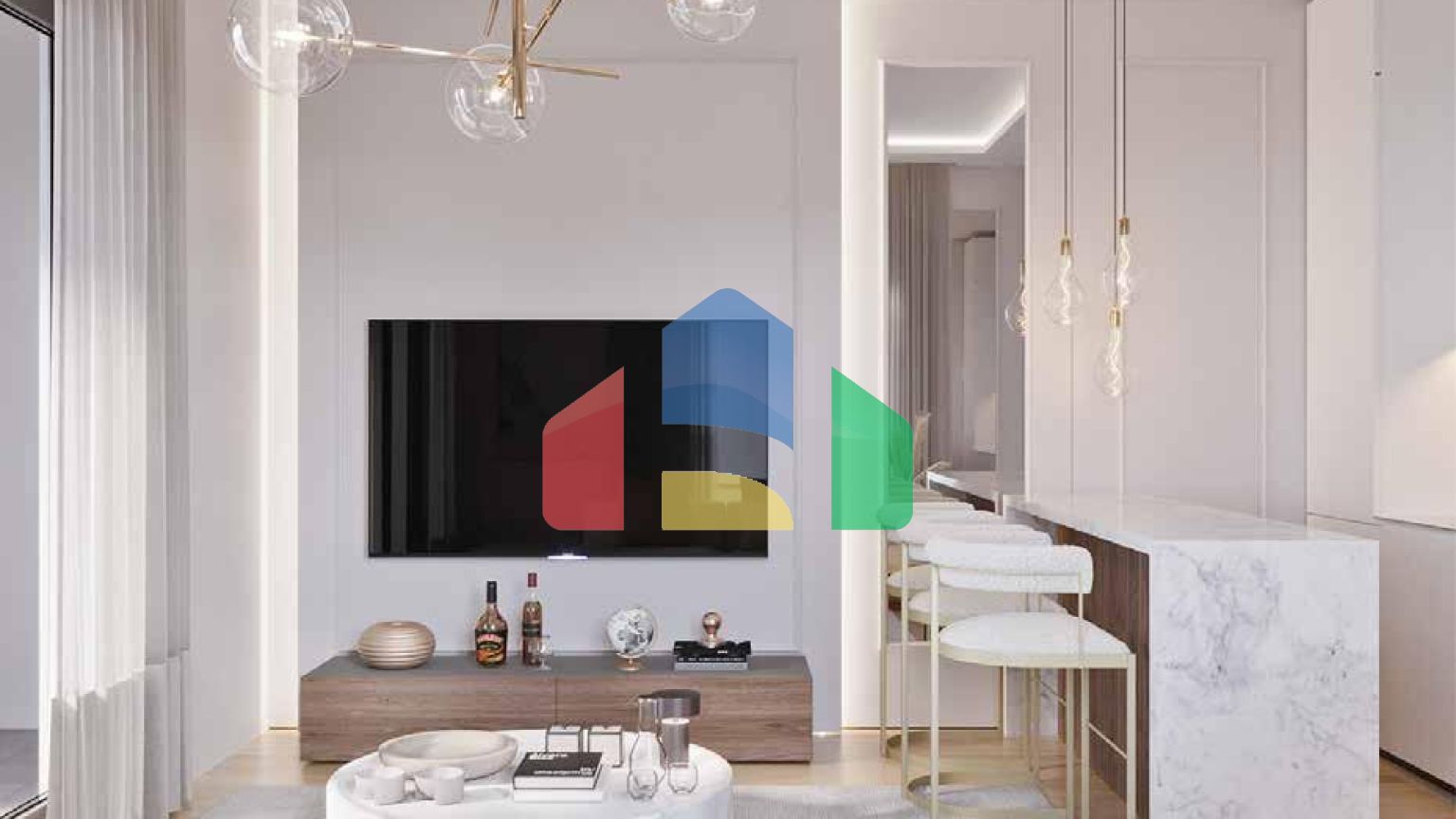 Квартира с одной спальней и террасой в 90 метрах от моря в Прчане, Которский залив