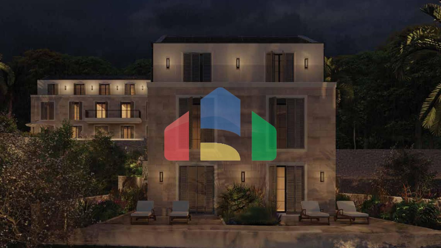 Двухкомнатная квартира с террасой в 90 метрах от моря в Прчане, Которский залив