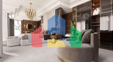 Роскошная современная вилла расположена в элитном поселке с видом на Свети Стефан и Будву.