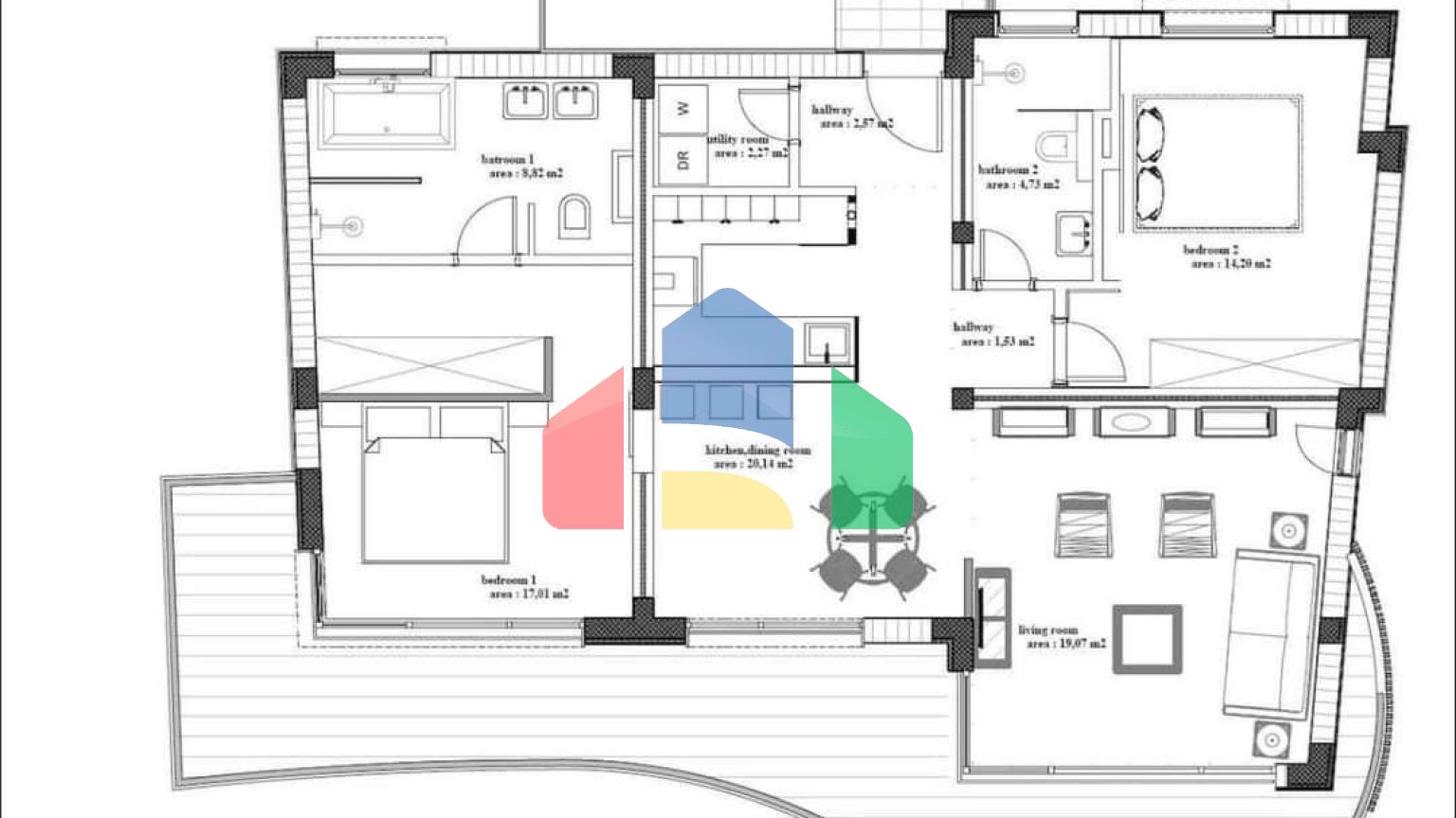 Шикарная квартира в жилом комплексе с приватной территорией
