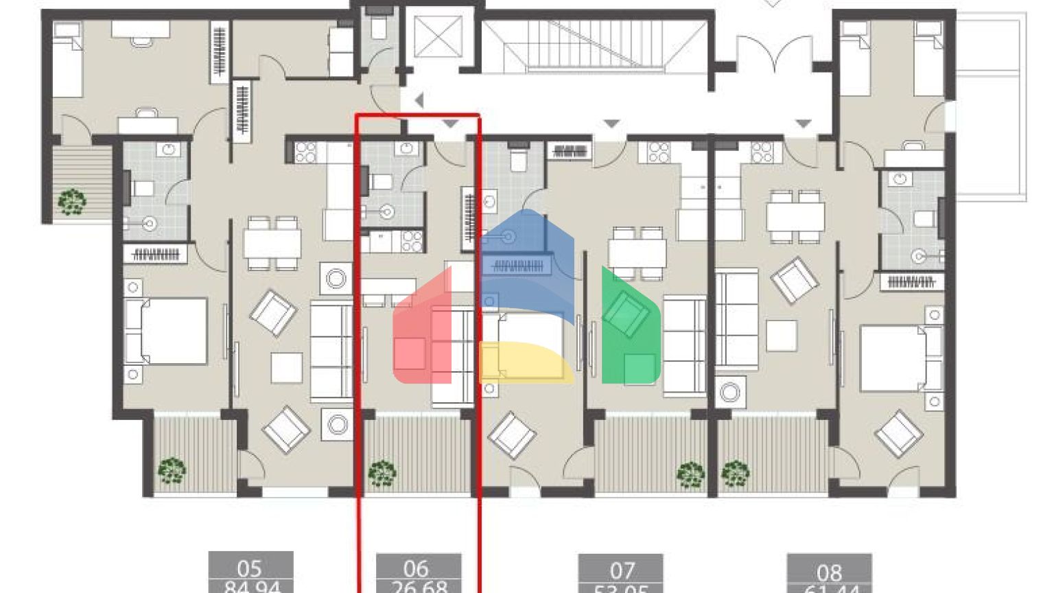 Студия от застройщика в 600 метрах от люксового курорта Porto Montenegro