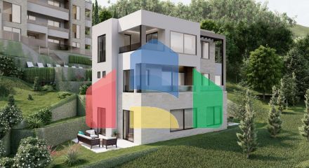 Продажа урбанизированного земельного участка в Тивате с согласованным проектом на два квартирных дома общей площадью 1150 м2