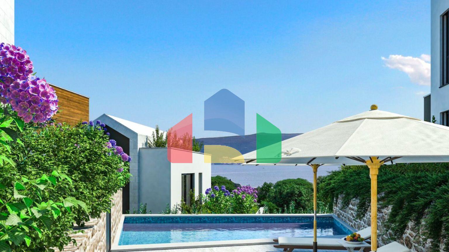 TOWNHOUSE I-2 — Готовый меблированный дом с бассейном Тиват, Donja Lastva