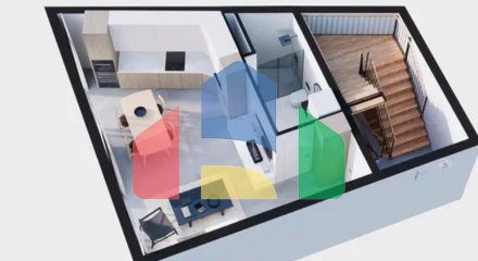 Студия с балконом и видом на море в Тивате, район Boniči II