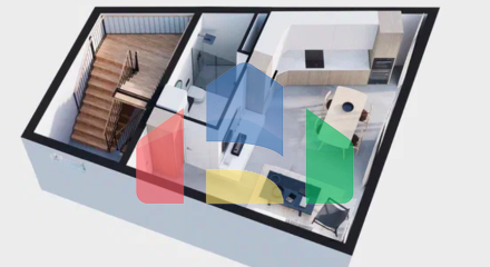 Студия с балконом и видом на море в Тивате, район Boniči II