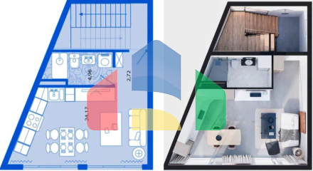 Студия с балконом и видом на море в Тивате, район Boniči II
