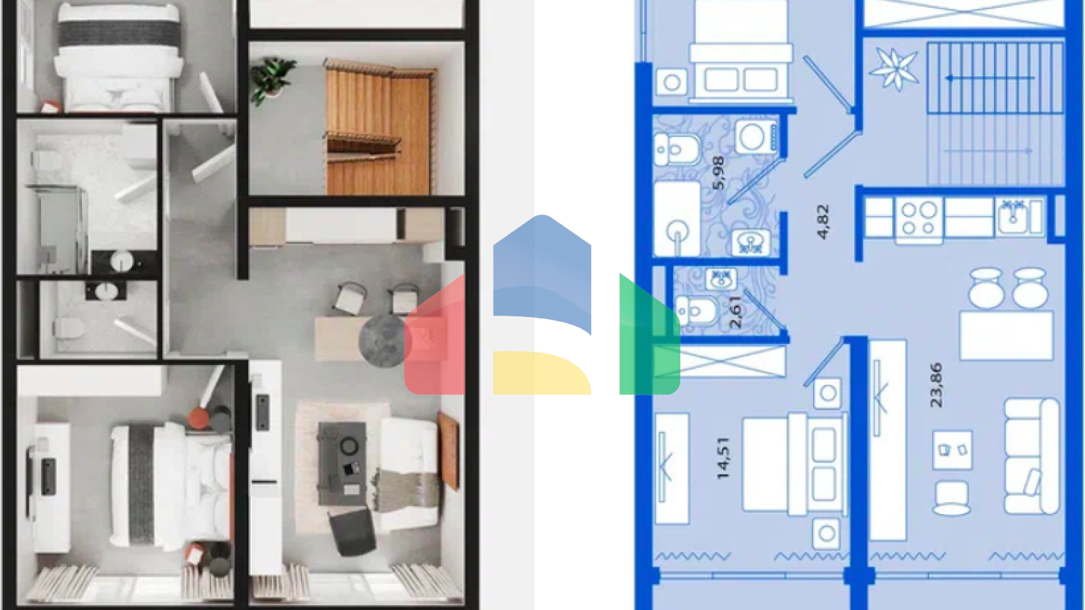 Просторная квартира с двумя спальнями, террасой и видом на море в Черногории, Тиват