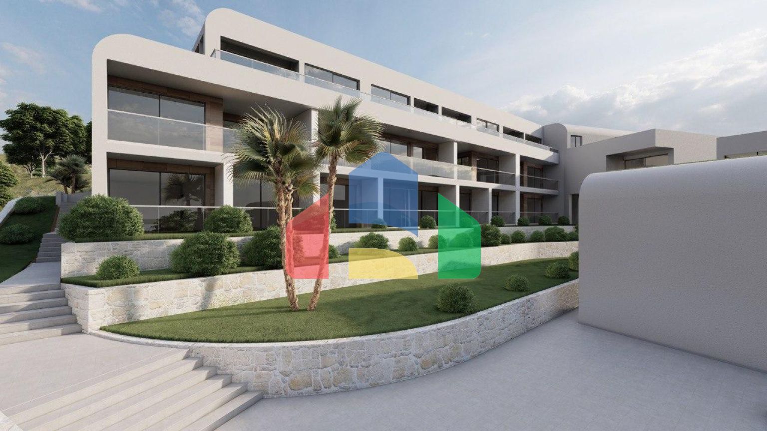 Квартира с видом на море от застройщика в Тивате.