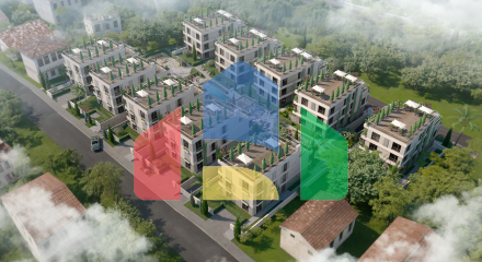 Квартира с 2 спальнями и собственным садом в центре Тивата