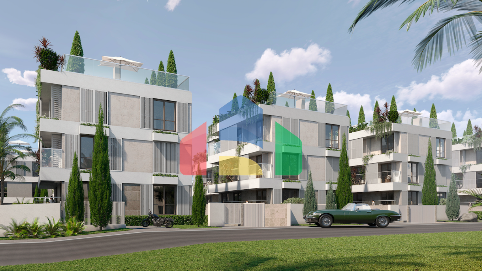 Пентхаус с приватной террасой на крыше рядом с Порто Монтенегро, Тиват