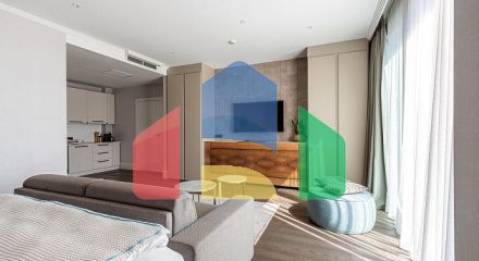 Роскошные апартаменты 44 м² с видом на море в Радовичах