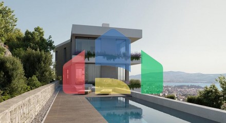 Villa with a unique view of the sea and Porto Montenegro