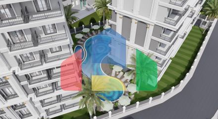 Apartments in a complex, Alanya
