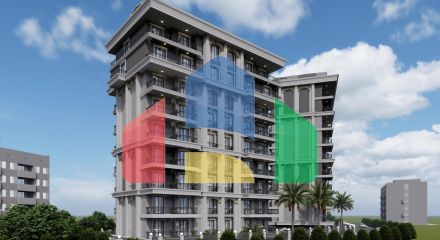 Apartments in a complex, Alanya