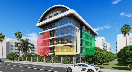 Apartments in a complex, Alanya 300 meters from the sea