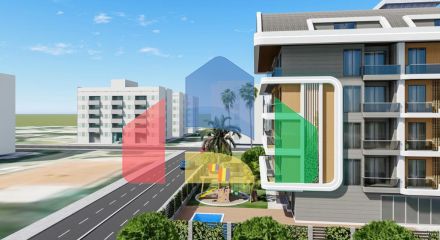 Apartments in a complex, Alanya 300 meters from the sea
