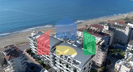 Двокімнатна квартира в центрі Аланії з панорамним видом на море Двокімнатна квартира в центрі Аланії з панорамним видом на море