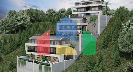 Новий комплекс вілл з панорамним видом на море в районі Тепе