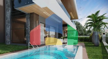 Новий комплекс вілл з панорамним видом на море в районі Тепе