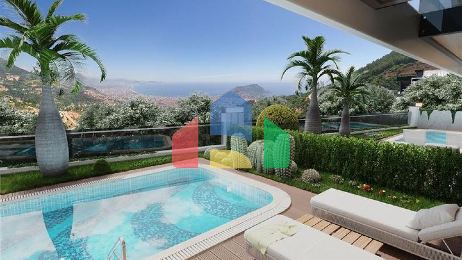 Новий комплекс вілл з панорамним видом на море в районі Тепе