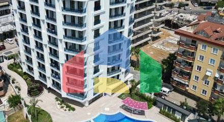 One-bedroom apartment in a new complex in the center of Alanya