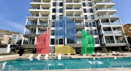 Квартира 3+1  в новом комплексе в районе пляжа Клеопатра