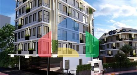 1+1 apartment in a new complex in the center of Alanya