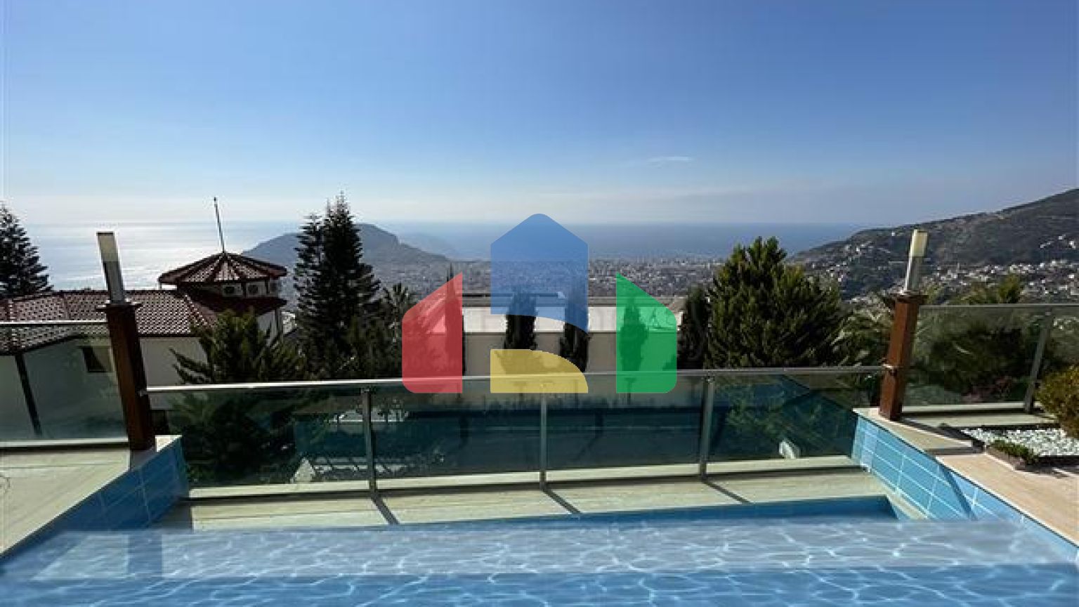 Двухуровневая вилла с бассейном с открытым видом на море