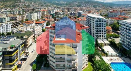Spacious 3+1 apartment in the very center of Alanya