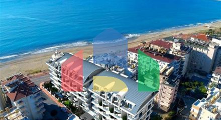 Пентхаус 3+1 в новом комплексе на первой береговой линии в Алании