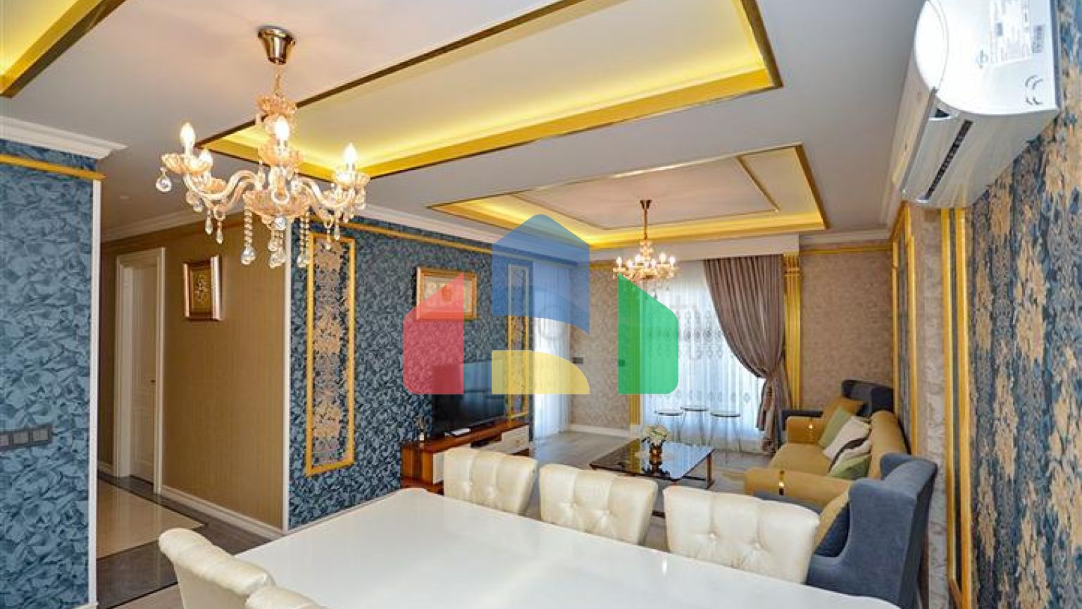 Розкішна квартира 2 + 1 з видом на море в елітному комплексі Аланії