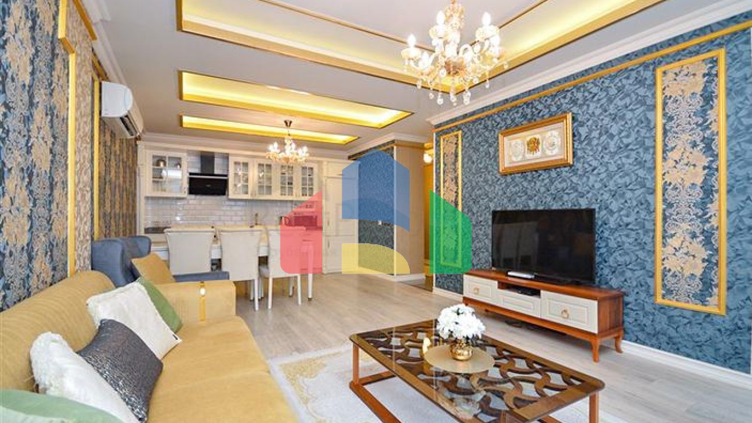 Розкішна квартира 2 + 1 з видом на море в елітному комплексі Аланії