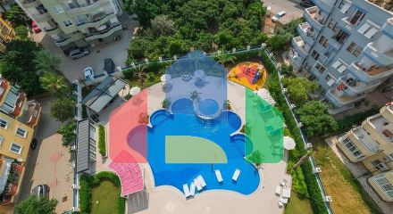 Простора квартира 5 + 1 з видом на море в центрі Аланії