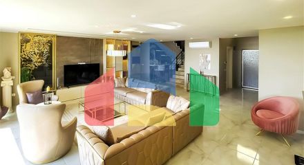 Вилла 5+1 с видом на море в центре Алании