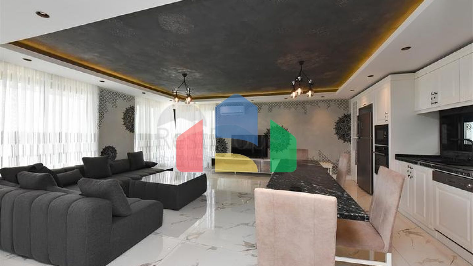 Мебльована вілла 3 + 2 в районі Бекташ