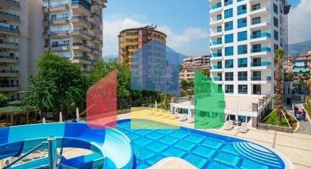 Квартира 1 + 1 поруч з пляжем Клеопатра