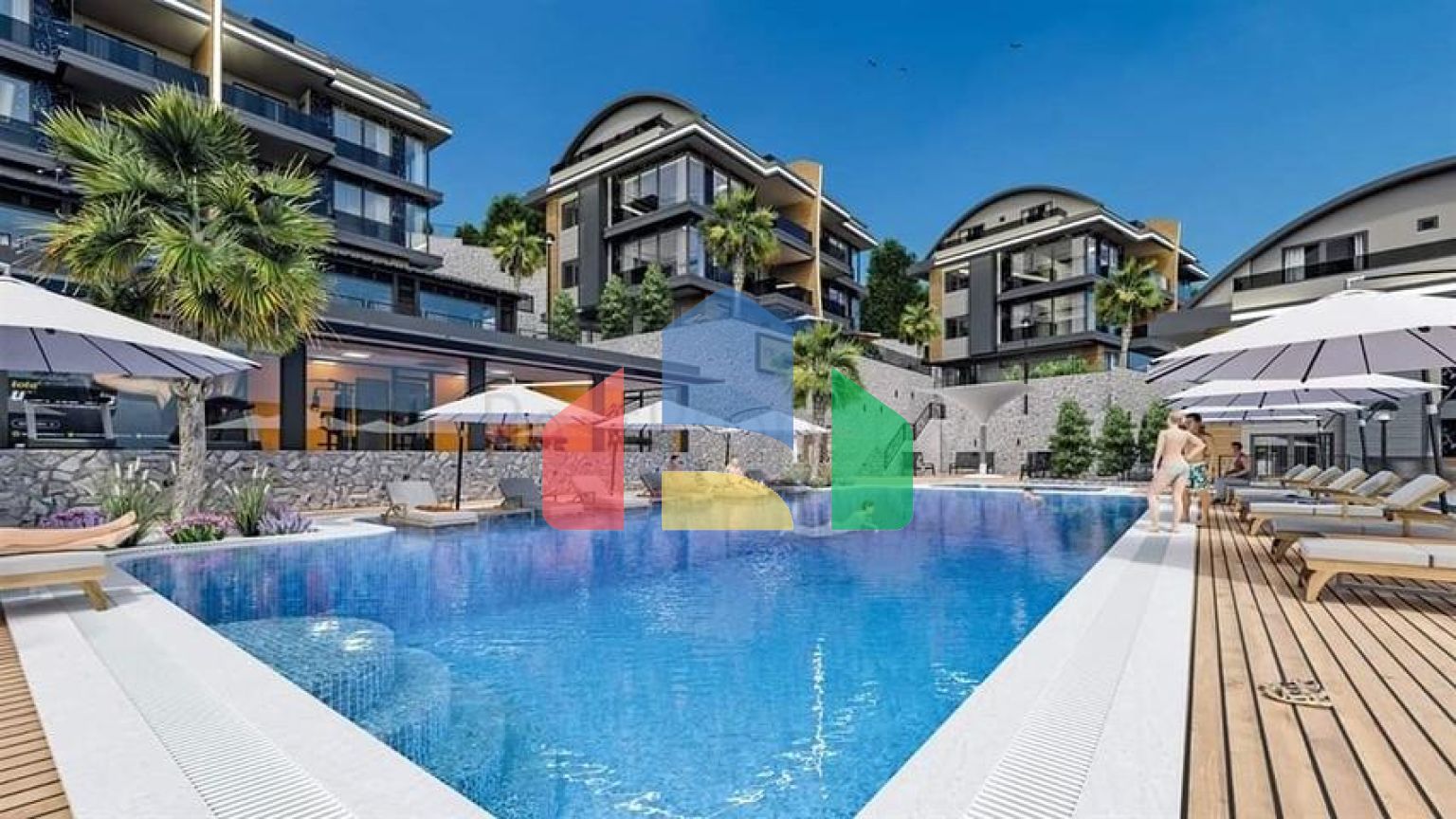 П'ятикімнатний дуплекс під громадянство з прямим видом на море і гори