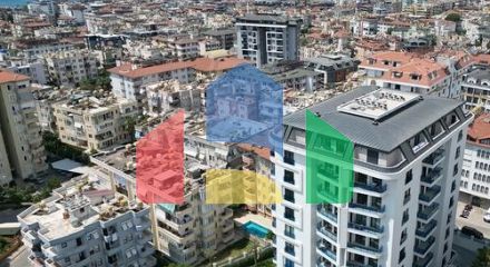 Сучасна квартира 1 + 1 в новому комплексі з видом на море в центрі Аланії