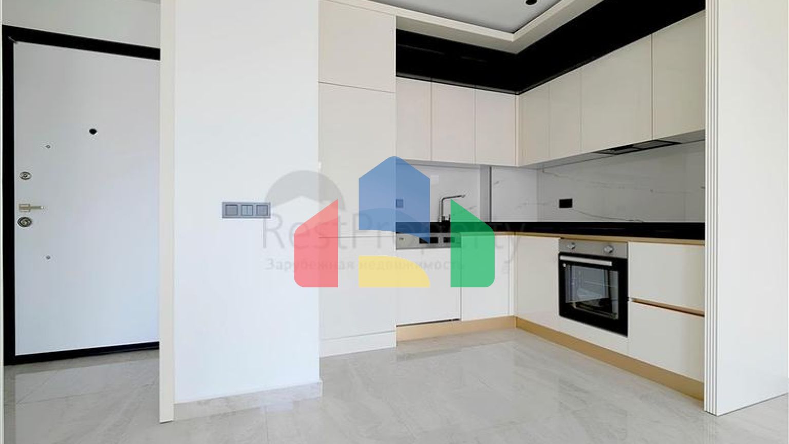 Сучасна квартира 1 + 1 в новому комплексі з видом на море в центрі Аланії