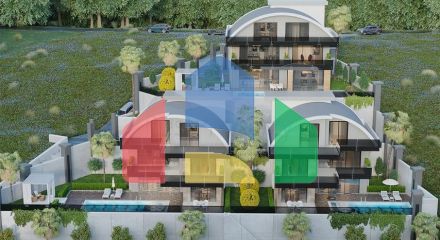 5+1 luxury villa project in the center of Alanya with stunning panoramic views